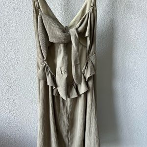 Sage dress open tie on back